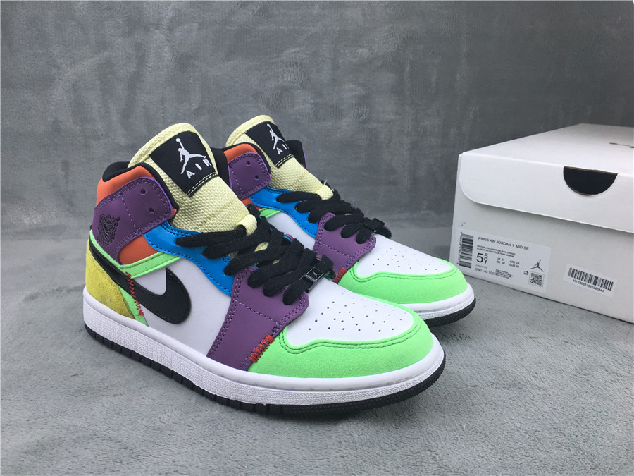 Air Jordan 1 Mid Multicolor Shoes - Click Image to Close